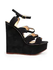 Black Platform Suede Sandals