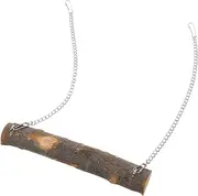 BESPORTBLE Natural Wood Bird Perch Swing for Parakeets and Parrots Durable Bird Stand for Chewing and Play Design