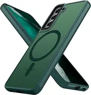 [ROUMAYMAY] for Samsung S21 Case, Magnetic [Compatible with MagSafe] Military Grade Protective Slim Translucent Matte Skin Smooth Phone Case for Samsung S21 Cover, Green