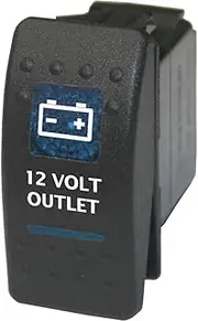 12V/24V ON-Off Carling Type Rocker Switch 12 Volt Outlet 570B Universal fits Toyota Nissan Holden Mitsubishi Ford Amarok etc. LED Blue