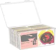 Stackable Clear Plastic CD Organizer,11.9"x 8.5"CD Storage Box, Clear CD Holder Case with Lids Store 40+ CDs, Storage Container Shelf Organizer Bin for DVDs,Video Games, Blu-ray, Books, Home, Office