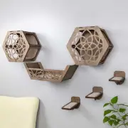 Hexagons Cat Shelf Wall Cat Furniture Set Cat Shelves Wall with Cat Stairs