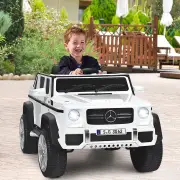 Costway12V Ride On Car Licensed Mercedes Benz with Remote Control and Lights-White