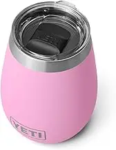 YETI Rambler 10 oz Wine Tumbler, Vacuum Insulated, Stainless Steel with MagSlider Lid, Power Pink