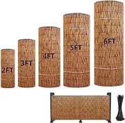 Natural Reed Fence, Bamboo Fencing Privacy Reed Screening for Outdoor, Gallery, Restaurant, Hotel, Patio(H1.53xL10m/H5xL33ft)