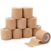 Self Adhesive Bandage Wrap Cohesive Vet Tape Elastic Adherent 2" x 5 Yards Brown