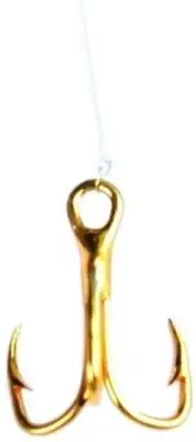 Eagle Claw Snelled Treble Hook #18 18" Curved/Straight Point Gold 3/Pk 673H-18