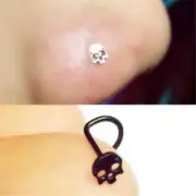 Punk Skull Nose Rings Stainless Steel Nostril Screw Studs Body Piercing Jewelry