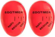 Hard Boiled Egg Timer for Boiling Eggs Color Changing Egg Timers, Red, Pack of 2