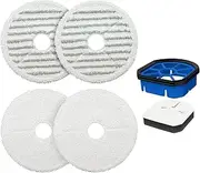 [DGHYDZ] Vac Mop Pad Compatible with Bissell SpinWave + Vac Cordless 37643/3764 All-in-one Powered Spin Mop & Vacuum,Vac Mop Pad Accessories (2Vac Filters, 4 Mop Pads)