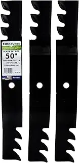 Maxpower 561381XB Commercial Mulching Blade Set for 50” Cut Toro Timecutter Z, Replaces OEM No. 110-6837-03, 112-9759, 112-9759-03, Black