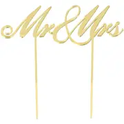 Mr & Mrs Gold Cake Topper