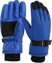[kokiya] Winter Kids Gloves Gloves for Cold Weather Inner Plush Gloves Snow Gloves for Children, Snowboard, Skateboarding, Hiking, Blue