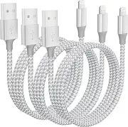 iPhone Charger [Apple MFi Certified] 3Pack 10FT Long Lightning Cable Fast Charging Nylon Braided USB Cable iPhone Charger Cord Compatible with iPhone 14 13 12 11 Pro Max XR XS X 8 7 6 Plus SE, iPad