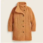 NWT J. Crew Villa Coat in Teddy Sherpa, Adobe Clay, Size 4
