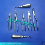 7 Pcs-Dental Surgery Extracting Forceps Elevators Instruments Set Kit DN-481