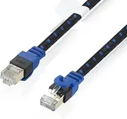 Fabric Braided Ultra Flat CAT-7 10 Gigabit RJ45 Ethernet Cable for Modem Router LAN Network Gold Plated RJ45 Connector(Model 2,20m)