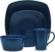 [Noritake] NoN Swirl 4-Piece Square Place Dinnerware Setting in Blue