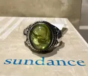 NWT Sundance Catalog Silver Peridot “Kelp Forest Ring” Size 8 $138