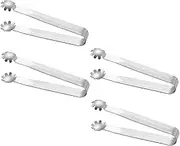 4Pcs Stainless Steel Sugar Tongs Portable Ice Cube Clips for Buffets and Bars Mini Food Tongs for Sugar Cubes Slices Elegant Design Easy to Use