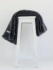 Masterweave Windermere Mohair Throw Rug Blanket-Charcoal
