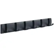 Black Wall Coat Rack with 6 Hooks, 19.1 Inch Waterproof Heavy Duty Coat Hooks...