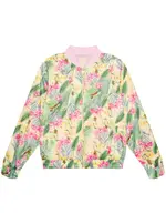 GUESS Botanical Print Windbreaker Jacket Size: 16, Polyester