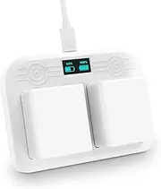 USB Dual Battery Charging Station, LED Display Charger Dual Charging Bays Battery Charger 5V/2A Input, CH1 4.4V 750mAh CH2 4.4V 750mAh Output