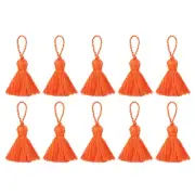 10Pcs 7.5cm/3" Bookmark Tassels with Loop for DIY Crafts Accessory, Orange