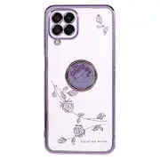 For Samsung Galaxy M33 5G (Global Version) Kickstand Phone Case Pattern Rhinestone Cover