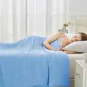 PENGZHU TECHNOLOGY Cooling Comforter Queen Size, Cooling Blankets for Hot Sleepers (Blue, Queen (88" x 88"))