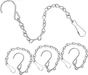 Replacement Chain for Hanging Baskets 4 Pack Iron Crafted with Hooks for Decorative Plant Hangers Silver Color