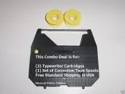Panasonic KXR193 3 Pack Typewriter Ribbon Cartridge + Correction Tape Value Pack