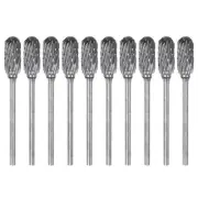 10pcs 1/4" Head 3/32" (2.35mm) Shank C-Shape Double Cut Carbide Rotary Burrs