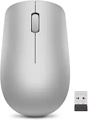 Lenovo 530 Wireless Mouse, Ambidextrous Design, Nano USB Connection, Compatible with Windows Laptops and PCs – Platinum Grey