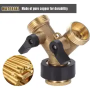 2 Way Brass Tap Adaptor Y Splitter Washing Machine Garden Hose Connector