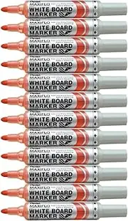 Pentel Maxiflo Whiteboard Marker Medium Bullet Point Nib Red Ink, Box of 12 Markers (MWL5-B)