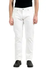 Versace Men's White Stretch Cody Fit Slim Jeans