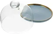 STOBAZA 1 Set Cake Pan Dessert Display Dome Party Large Small Cake Dome Cakes Cake Tray Round Rectangular Wedding Decor Cake Plate Dessert Plates Cupcake Holder Glass Dome Ceramics Blue