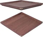 Black Walnut Wooden Tray, Square Fruit Snack Tray, Classic Chinese Style Decorative Serving Tray for Tableware, Mortise and Tenon Chinese Wooden Tray,Tea Tray for Home (S 20.5x7.5x3cm / 8.1x3.0x1.2in)