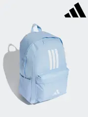 adidas Light Blue Classic 3 Bar Logo Backpack (E35144) | $53