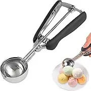 Ice Cream Scoop Stainless Steel Ice Cream Scoop 5 cm with Trigger Ice Tongs for Ice Balls Ice Cream Ice Ball Scoop, Ice Cream Spoon, Large Ice Tongs, for Ice Cream Ball, Melon Ball