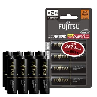 日本富士通 Fujitsu 低自放電3號2450mAh鎳氫充電電池 HR-3UTHC (3號12入)送電池盒