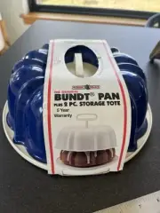 Nordic Ware Bundt Pan With 2 Pc Storage Tote Aluminum Non-Stick NEW