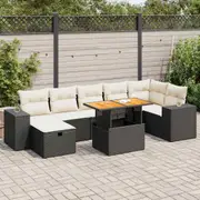 Garden Sofa Set with Cushions Modular Sofa Couch 8 Piece Poly Rattan vidaXL
