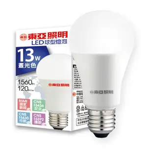 【東亞照明】6入組 13W LED燈泡 省電燈泡 長壽命 柔和光線