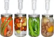 Fermentation Lids, Airlocks Fermenting, 4 Sets Fermentation Kit Wide Mouth Jars-