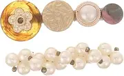 VICASKY Retro Pearl Hairpin Elegant Headdress 2pcs Pearl Barrette for Ladies Fashion Hair Clip Random Style