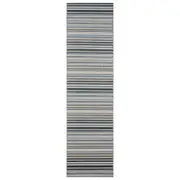 Fascination Line Grey Blue Runner Rug