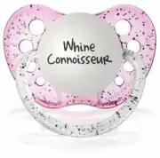 Baby Girl Soother Pacifier 'Whine Connoisseur' Design Dummy 6-18 mths